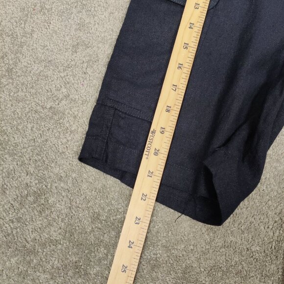 NEW Scott Ellis Men's Cargo Shorts Size 34 R Aaron Navy Linen Casual Lightweight - Picture 11 of 11